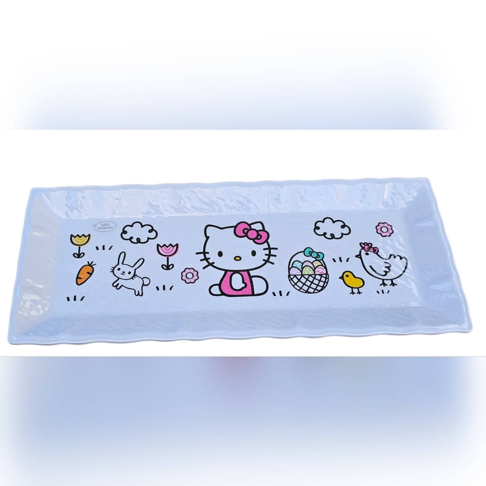 Hello Kitty - 2x Easter Bunny 100% Melamine Large Platter Serving Plates 19"x8" - Picture 2 of 5